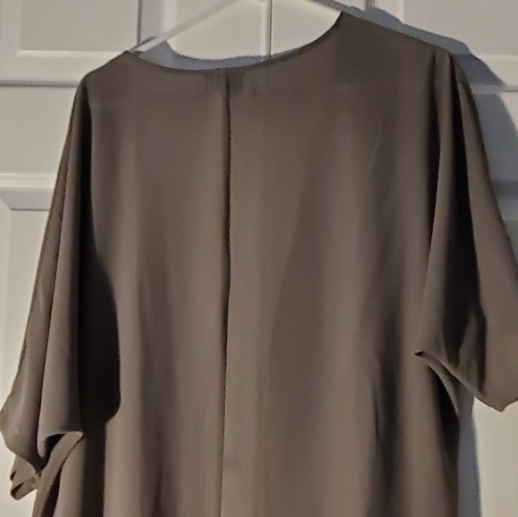 XL Grey Sheer Short Sleeve Cardigan - Picture 4 of 4